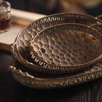 Cesto Decorativo de Ferro Dourado Estilo Retrô Americano, Design de Luxo Leve, Artesanal e Criativo para Mesa, para Pousadas e Hotéis, Atacado
