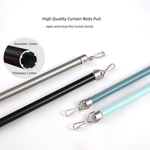 Moderna asta <span class=keywords><strong>per</strong></span> tenda in acciaio inox con Base arrotondata a bacchetta in alluminio <span class=keywords><strong>per</strong></span> tendaggi finestra 5m lunghezza accessorio <span class=keywords><strong>per</strong></span> uso domestico - Product Image 4