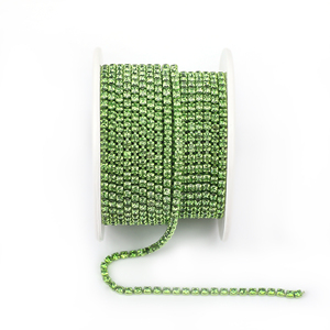 VC, venta al por mayor, cuerda de diamantes de imitación SS16, cadena de copa de diamantes de imitación de 4mm, rollos de diamantes de imitación con cuentas de Metal ABS para ropa, cadenas decorativas - Product Image 5