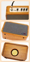 Mini amplificateur de guitare 10W portable rechargeable avec haut-parleur en bois vintage, fonction prise casque et effets multiples