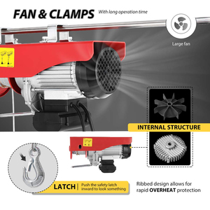 Mini polipasto eléctrico de 1320 libras, cabrestante de polipasto eléctrico de 110V con elevador de garaje, cabrestante eléctrico de eslingas simples/dobles - Product Image 3