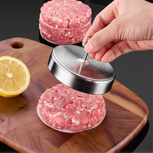 Mutfak Yemek Kalıbı Yuvarlak Şekilli Hamburger Presi Alüminyum Alaşımlı Hamburger Eti Sığır Köftesi Izgara <span class=keywords><strong>Burger</strong></span> Presi - Product Image 5