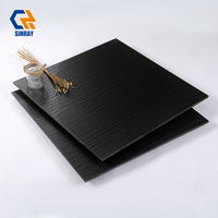 Carreaux en porcelaine Sinray Tile 600x600mm 9,5mm d'épaisseur, marbre noir mat, antibactériens, antidérapants, design moderne, carreaux d'intérieur