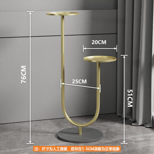 Support pour plantes d'<span class=keywords><strong>intérieur</strong></span> Support pour pots de fleurs en métal multicouche à 2 niveaux <span class=keywords><strong>Piédestal</strong></span> pour plantes d'or pour balcon Patio - Product Image 4