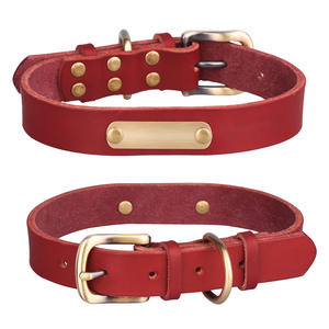 Venta al por mayor de lujo Durable cuero de vaca Collar de perro con opción de grabado de moda Collar de mascota con cierre de hebilla para perros - Product Image 3