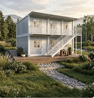Villa modulaire de luxe à double étage en conteneur, petite maison préfabriquée en conteneur