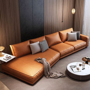 Talian-sofá Seccional de cuero de alta calidad, mueble moderno para sala de estar, vestíbulo del hotel - Product Image 4