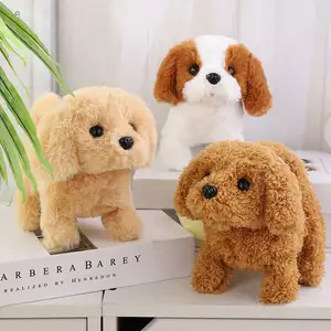 Mới nhất mô phỏng con chó điện đồ chơi có thể chạy Woof lắc đuôi con chó con đồ chơi trẻ mới biết đi