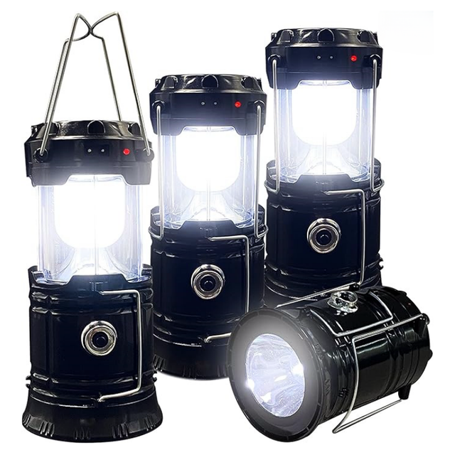 Collapsible Portable LED Camping Lantern Lightweight Waterproof USB Rechargeable LED Flashlight Solar Emergency Light