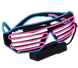 Kacamata Berkedip Kawat EL Kacamata LED Perlengkapan Pesta Bercahaya Pencahayaan Hadiah Baru Cahaya Terang Kacamata Pesta Festival Cahaya