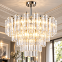 Lustre moderne en verre texturé, luminaire suspendu à intensité variable, hauteur réglable, lampe de plafond pour salon, hall d'entrée, salle à manger, décoration intérieure