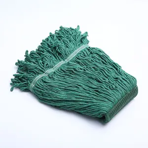 Heavy Duty Commercial Mop Head Replacement Wet Blue Cotton Looped End String Cleaning Mop Head Refill