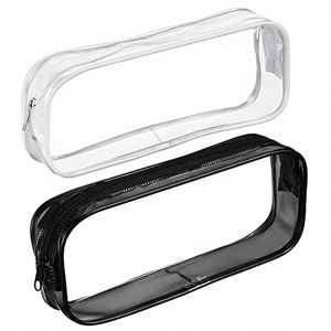 Multifunctional Pvc Zipper Makeup Pouch Transparent Pencil <b>Clear</b> Travel Cosmetic Brush <b>Bag</b> - Product Image 1