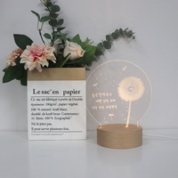 Nouveauté : Lampes 3D en acrylique personnalisables, lampe LED en acrylique sur mesure, lampe de chevet LED à illusion 3D en bois pour la décoration de chambre