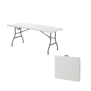 Table pliante d'extérieur 6 pieds avec structure en acier massif et plateau en plastique HDPE, style traditionnel, pour fêtes, repas, <span class=keywords><strong>location</strong></span>, mobilier pour hôpitaux - Product Image 3