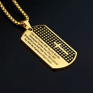 Articoli Religiosi di Tendenza, Collane con Ciondolo a Croce e Crocifisso, Gioielli Semplici alla Moda per Uomo in Acciaio Inossidabile - Product Image 3