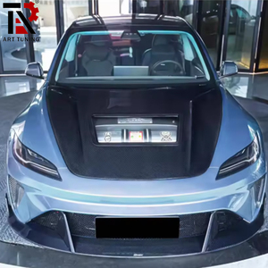 Pour <span class=keywords><strong>capot</strong></span> en fibre de carbone <span class=keywords><strong>Tesla</strong></span> Model Y avec manteau transparent, style carbone humide transparent - Product Image 5