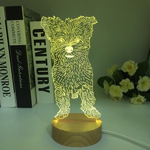Veilleuse à LED 3D animale Lampe de table en bois <span class=keywords><strong>Manga</strong></span> pour la décoration de la chambre d'enfant Cadeau d'anniversaire Forme rectangulaire Plug-In Dropship Vendeur - Product Image 3