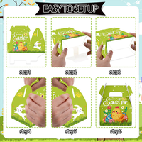 Caja de Regalo de Papel con Diseño de Conejito de Pascua, Hecha a Mano, para Dulces y Chocolates, Cesta de Pascua Decorativa