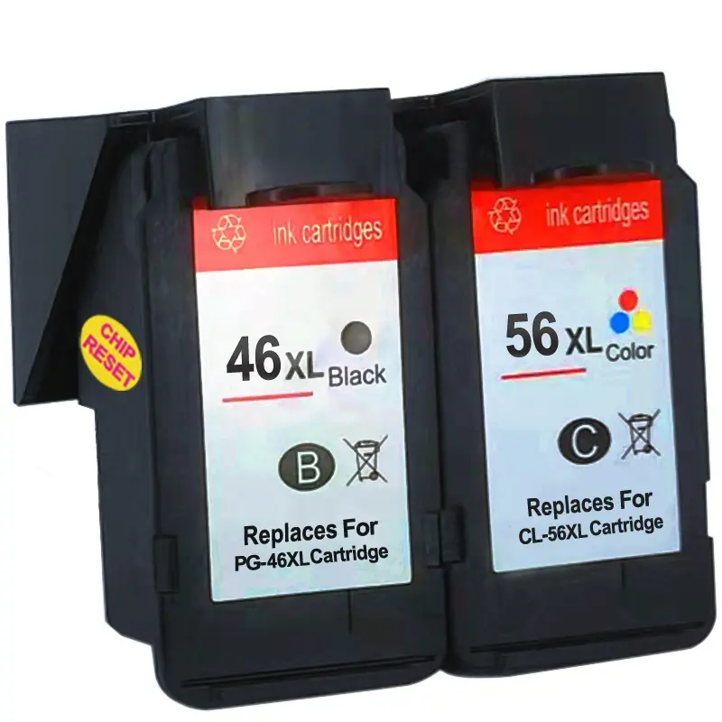 Hicor Pg-46 Kartrid Tinta Cl-56 Kualitas Premium dengan Kapasitas Super Besar Dapat Diisi Ulang Merek Baru Chip untuk Printer Pixma Canon