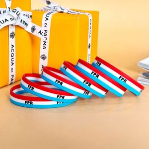 Bracelet en silicone à trois couches avec sangle en silicone superposée, bracelet en caoutchouc pouvant être imprimé avec un logo ou du texte - Product Image 5