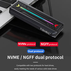 Box Esterno per Disco Rigido TISHRIC in Lega di Alluminio, Case SSD Dual Protocollo M2 NVME RGB, Box Portatile per Disco Rigido USB 3.1 - Product Image 4