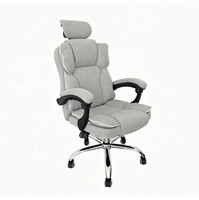 Chaise de bureau ergonomique moderne avec coussin rembourré, chaise de bureau entièrement en tissu avec support pour la tête