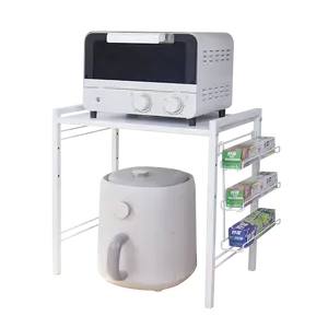 キッチンカウンタートップ収納オーガナイザーアプライアンス棚用2層調整可能コンパクトキッチンラック収納ラック棚ホルダー