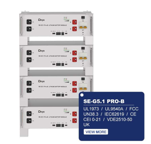 Deye SE-G5.1PRO-B Battery 48V 51.2V 100AH 5kw 10kw 15kwh  20kwh Lifepo4 Battery Lithium Battery