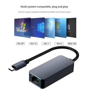 Adaptador <span class=keywords><strong>USB</strong></span> <span class=keywords><strong>a</strong></span> <span class=keywords><strong>Ethernet</strong></span> - <span class=keywords><strong>USB</strong></span> <span class=keywords><strong>a</strong></span> <span class=keywords><strong>USB</strong></span> <span class=keywords><strong>C</strong></span> de Doble Cabeza para Laptop/Escritorio, Red Gigabit Cableada Estable de 1000Mbps, en Stock - Product Image 4