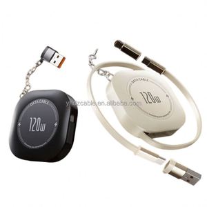 สายชาร์จโทรศัพท์มือถือและคอมพิวเตอร์แบบยืดหดได้ 4-in-1 กำลังไฟ 120W ชาร์จเร็ว 6A สายดาต้า Type-C USB C ยาว 1 เมตร - Product Image 6