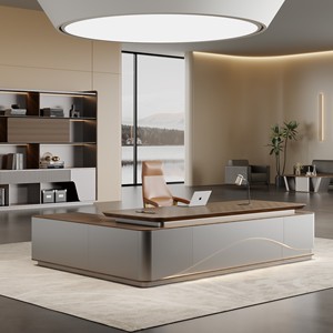 Mobilier moderne de bureau en bois convertible de luxe Table de travail pour directeur de patron Design élégant Style pour le grand patron - Product Image 4