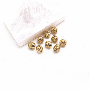 yunnique Electroplated Gold Stainless Steel <b>Spacer</b> Beads Round For Bracelet Making 6mm Casting Jewelry Findings Components - Product Image 4