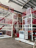 Machine de soufflage de film PE bicolore automatique à 2 vis, neuve, Hongtong, pour film plastique LDPE HDPE LLDPE et sacs d'emballage