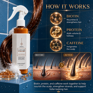 Spray protector de calor con colágeno y caviar, biotina, perfume capilar sin enjuague, hidratante, anticaída, para aumentar el volumen del cabello. - Product Image 3
