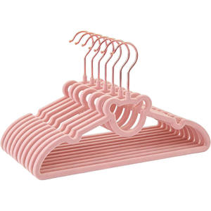 ไม้แขวนเสื้อเด็กแบบประหยัดพื้นที่ 50 ชิ้น ขนาด 14 x 8 นิ้ว ผ้ากำมะหยี่กันลื่น รับน้ำหนักได้ 5 กก. ตะขอโลหะ ไหล่กว้าง แขวนเสื้อผ้าได้แน่น - Product Image 1