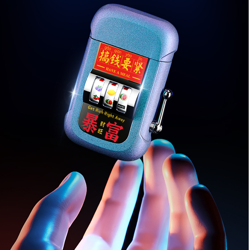 Classic Mini Gambling Slot Machine Lighter - Rechargeable, Fun Games for  Camping & Outdoor Use