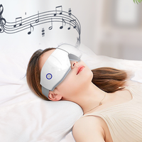 Masseur oculaire électrique avec vibration, chaleur, pression d'air, télécommande sans fil, fonction de minuterie, ABS + cuir PU, musique