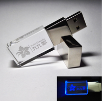 Logo Kustom LED Persegi Panjang, Flash Drive 8Gb 16Gb 32Gb dengan Lampu untuk Hadiah Bisnis