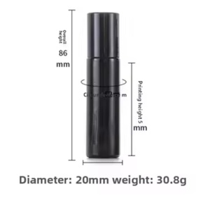 Wholesale empty essential oil perfume 10ml Black glass roll on bottle with <b>metal</b> <b>roller</b> ball - Product Image 5