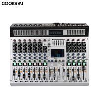 Mezclador de Audio Profesional Gooermi MK12 de 12 Canales para DJ, Consola de Mezclas con 99 Efectos DSP y Tarjeta de Sonido para Estudio