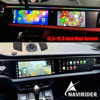Radio de navigation GPS stéréo Android 15 pour Macan 2014-2016, Carplay, double écran 12,3+12,3 pouces, tableau de bord multimédia, 1 an