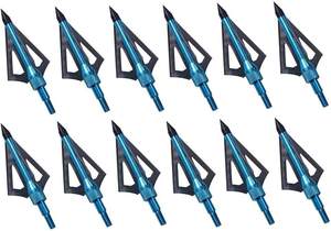 Pg1archery 12 חבילת 3 להבים של להב קשת 100 גרגר עם ראש חץ במקרה חץ ראש בורג-ב טיפים - Product Image 4