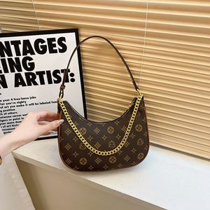 Bolso Bandolera de Lujo Ligero para Mujer, Estilo Versátil para Llevar Bajo el Brazo, Diseño Geométrico en Forma de Media Luna con Cadena.1037 - Product Image 6