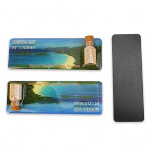 Imán Rectangular de Cristal con Recubrimiento Epóxico, Recuerdo Turístico de Playa, Imán para Refrigerador con Arena en Botella, Venta al Por Mayor - Product Image 5