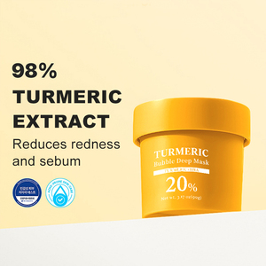Mascarilla Facial de Agua Carbonatada con Cúrcuma, Exfoliante, Limpiadora Profunda, Crema Hidratante para Piel Seca, Calmante, Anti-enrojecimiento, Unifica el Tono - Product Image 2