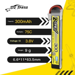 แบตเตอรี่ TATTU 300mAh 450mAh 75C 95C 1S 2S 3S 4S LiPo สำหรับโดรน Tiny Whoop FPV Racing - Product Image 6