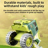 Ensemble de jouets de véhicules d'ingénierie en plastique ABS à grande échelle 1:5 pour garçons et tout-petits : Excavatrice, Bétonnière, Voiture à roulettes, Camion à outils d'assemblage