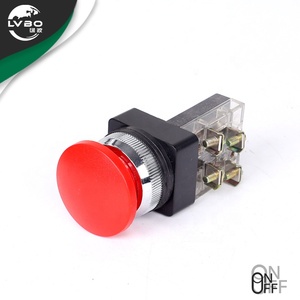 Bouton poussoir industriel LVBO 22 mm, interrupteur d'arrêt d'urgence momentané ou à rétention, illuminateur, forme champignon, contact argenté - Product Image 2