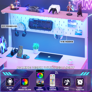 Có thể đảo ngược hình chữ L Carbon & MDF Bàn máy tính với màn hình đứng & Lưu trữ Kệ nhỏ chơi game bảng thương mại đồ nội thất bàn - Product Image 4